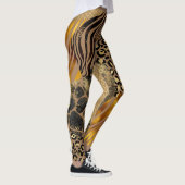 Fett gemischte Tierprägungen Gold-Akzente Leggings (Rechts)
