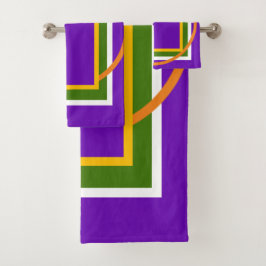 Fett geometrisch hell Lila Gelbgrün Orange Badhandtuch Set