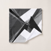 fett geometrisch-monochrome Retro-abstrakte Kunst Badhandtuch Set (Waschlappen)