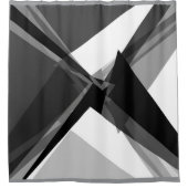 fett geometrisch-monochrome Retro-abstrakte Kunst Duschvorhang (Vorderseite)