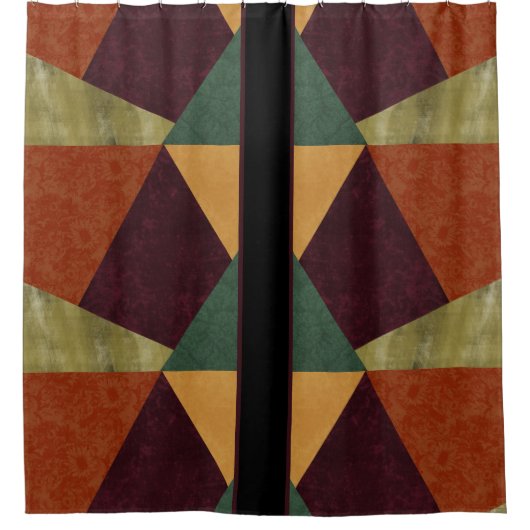 Fett geometrische Musterfarbe des Herbstes Duschvorhang (Vorderseite)