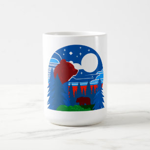 Fett geometrischer Bär- und Waldbeweis Kaffeetasse