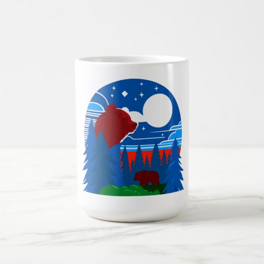 Fett geometrischer Bär- und Waldbeweis Kaffeetasse (Mittel)