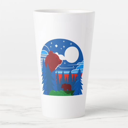 Fett geometrischer Bär- und Waldbeweis Milchtasse (Vorderseite)