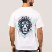 Fett geometrischer Löweneffekt mit Glitch-Effekt T-Shirt (Rückseite)