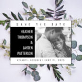 Fett geometrisches Foto Save the Date | Schwarz