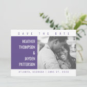 Fett geometrisches Foto Save the Date | Ultra Viol (Stehend Vorderseite)