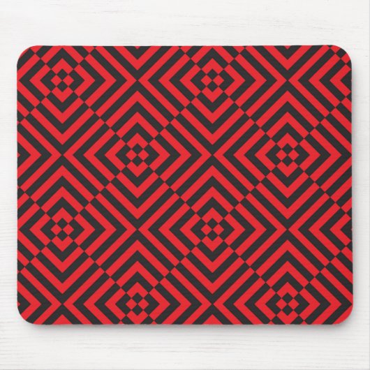 Fett geometrisches rotes und schwarzes Mauspad (Vorne)