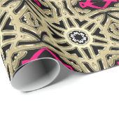 Fett Geometrisches, schwarzes Pink-Muster Geschenkpapier (Rolleneckpunkt)