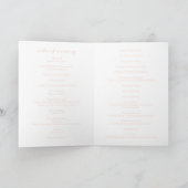 Fett geschriebener Peach Elegant Katholische Hochz Programm (Innenseite)