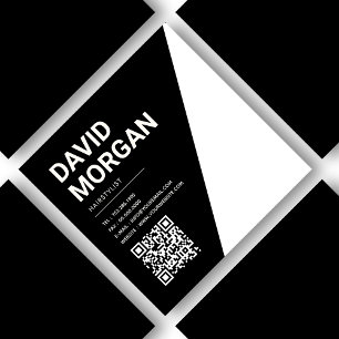Fett geschriebener QR-Code schwarz und weiß Quadratische Visitenkarte