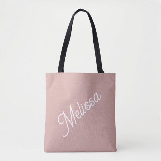 Fett geschriebenes Monogramm, modernes Rosa Tasche (Vorderseite)