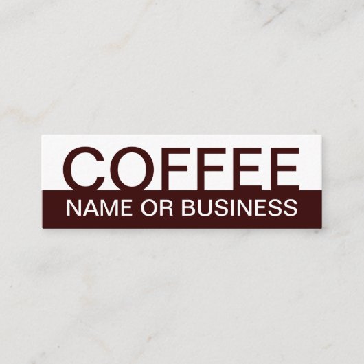 fett gestaltete KAFFEE-Farbe Mini Visitenkarte (Vorderseite)