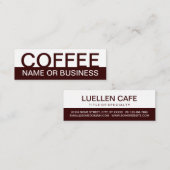 fett gestaltete KAFFEE-Farbe Mini Visitenkarte (Vorne/Hinten)