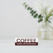 fett gestaltete KAFFEE-Farbe Mini Visitenkarte (Stehend Vorderseite)