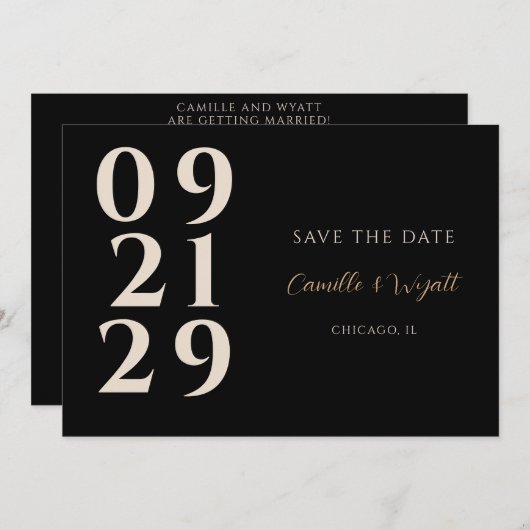 Fett gestapelte Anzahl Minimaler QR-Code Save the Einladung (Vorne/Hinten)