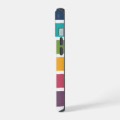 Fett gestreift monogrammiert iPhone 15 hülle (Linke Seite)