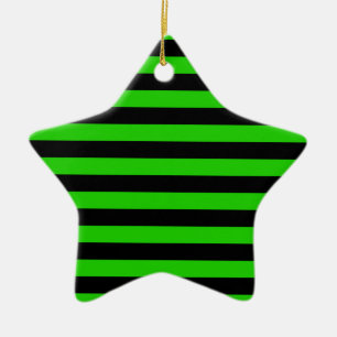 Fett gestreiftes Muster in Grün und Schwarz Keramik Ornament