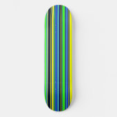 Fett gestreiftes Skateboard - Blau, Limette und Ge (Vorderseite)