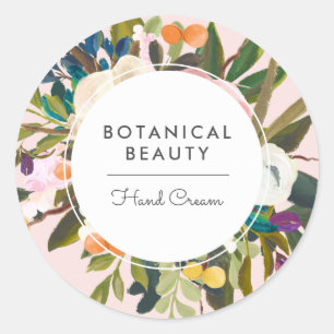 Fett gestrichen floral   Blüte   Produktgeschäft Runder Aufkleber