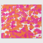 Fett Girl Hot Pink Fuchsia Orange Paint Splashes Geschenkpapier (Flach)