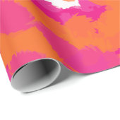 Fett Girl Hot Pink Fuchsia Orange Paint Splashes Geschenkpapier (Rolleneckpunkt)