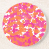 Fett Girl Hot Pink Fuchsia Orange Paint Splashes Getränkeuntersetzer (Vorne)