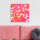 Fett Girl Hot Pink Fuchsia Orange Paint Splashes Leinwanddruck (Insitu (Wohnzimmer))