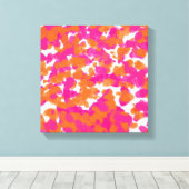 Fett Girl Hot Pink Fuchsia Orange Paint Splashes Leinwanddruck (Insitu (Holzboden))