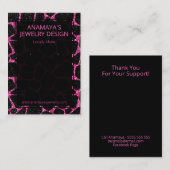 Fett-Glam-Rosa- und Schwarz-Glitzer-Erdbild Visitenkarte (Vorne/Hinten)