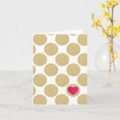 Fett Glitzer Gold Dot mit Herz und Farbe Karte (Gelbe Blume)