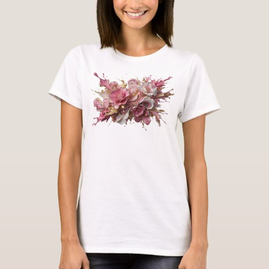 Fett Gold ABSTRACT ART Design T-Shirt (Vorderseite)