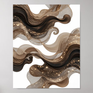 Fett Gold ABSTRACTE KUNST Künstlerisches Motiv Poster
