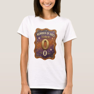 Fett Gold ANZAHL DER TAGE NÜCHTERN 0 Künstlerische T-Shirt