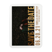 Fett-Gold-Glitzer Save the Date | Benutzerdefinier Magnet (Vertikal)