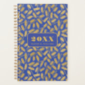 Fett Gold Muster auf blauem Hintergrund Planer (Vorderseite)