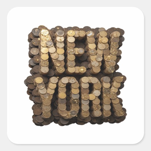 Fett Gold NEW YORK Aufkleber Grafik (Vorderseite)