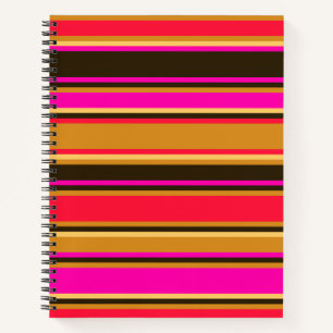 Fett Gold, Rot und Magenta Strip Notebook Notizblock