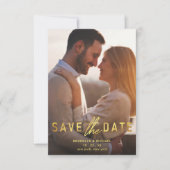 Fett Gold Save the Date Hochzeitsankündigung Einladung (Vorderseite)