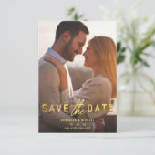 Fett Gold Save the Date Hochzeitsankündigung Einladung (Stehend Vorderseite)