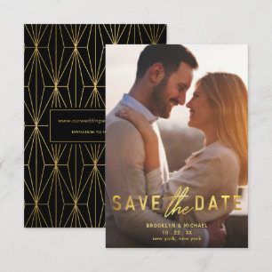 Fett Gold Save the Date Hochzeitsankündigung Einladung
