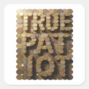 Fett Gold TRUE PATRIOT Aufkleber Grafik