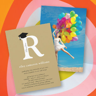 Fett Gold Typografie Initiale 'R' Abschlussmütze Einladung