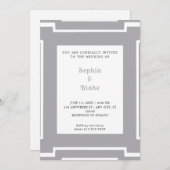 Fett Gold und Silver Art Deco Wedding Einladung (Vorne/Hinten)