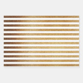 Fett goldener Glitzer und weiße Streifen Geschenkpapier Set (Vorderseite 2)