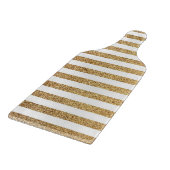 Fett goldener Glitzer und weiße Streifen Schneidebrett (Ecke)