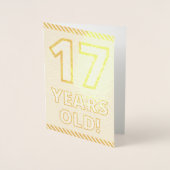 Fett, Goldfoil "17 JAHRE ALT!" Geburtskarte Folienkarte (Vorderseite)