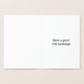 Fett, Goldfoil "17 JAHRE ALT!" Geburtskarte Folienkarte (Innenseite)