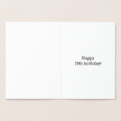 Fett, Goldfoil "19 JAHRE ALT!" Geburtskarte Folienkarte (Innenseite)