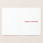 Fett, Goldfoil "1 JAHR ALT!" Geburtskarte Folienkarte (Innenseite)